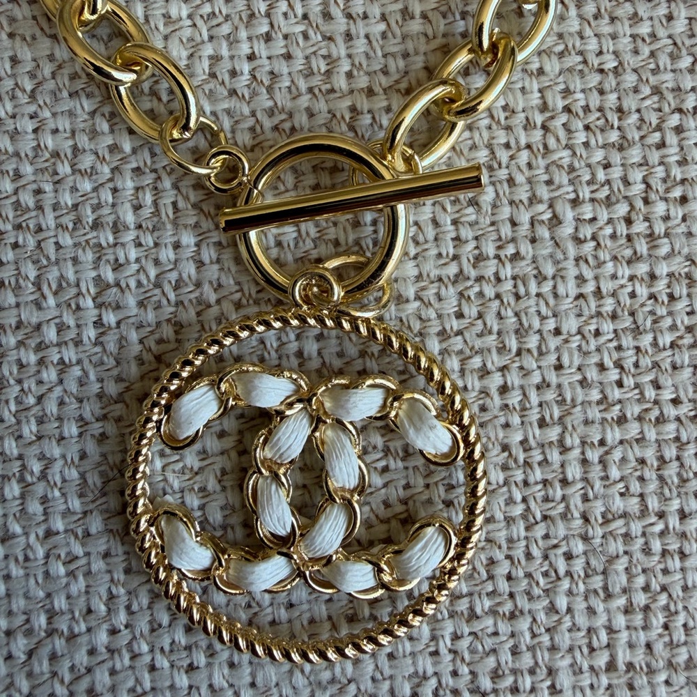 Upcycled Gold and White Chain Necklace